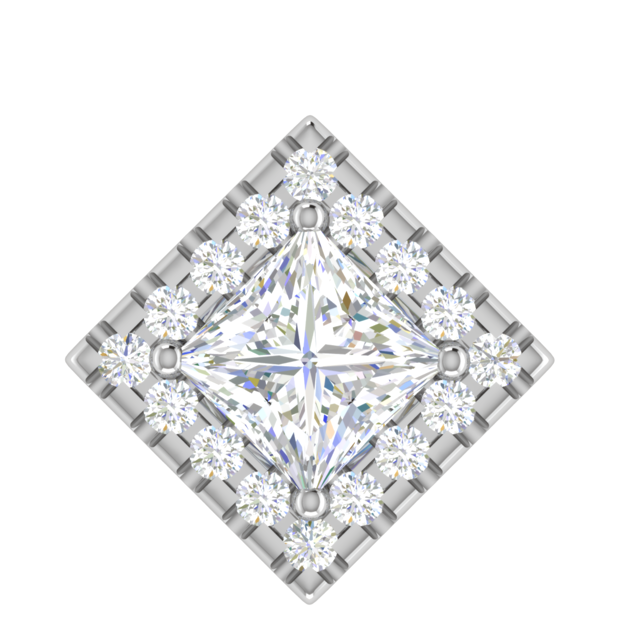 0.70 cts. Platinum Princess Cut Solitaire Pendant for Women JL PT P PF PR 112   Jewelove.US