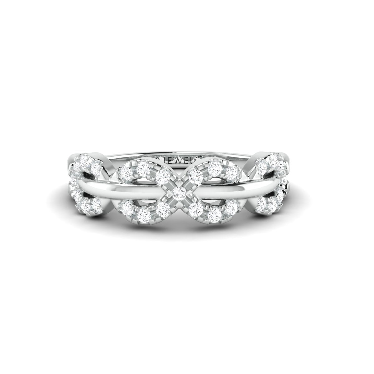 Designer Platinum Diamond Ring with Infinity Loops for Women JL PT 973