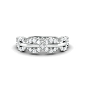 Designer Platinum Diamond Ring with Infinity Loops for Women JL PT 973
