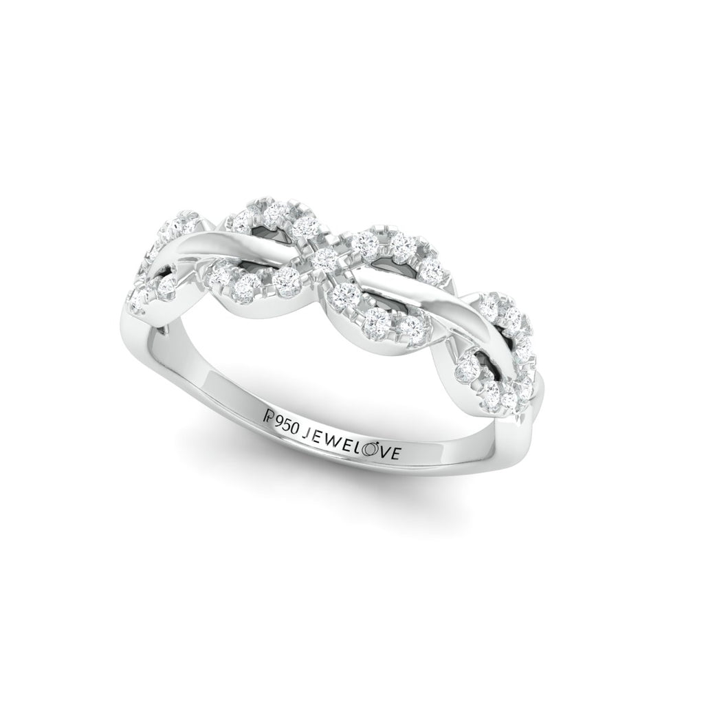 Designer Platinum Diamond Ring with Infinity Loops for Women JL PT 973  VVS-GH Jewelove.US