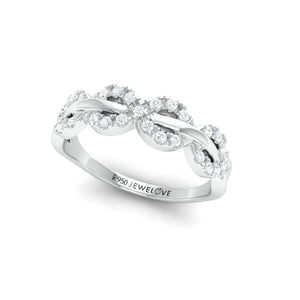 Designer Platinum Diamond Ring with Infinity Loops for Women JL PT 973