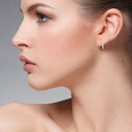 Load image into Gallery viewer, Platinum Diamond Hoop Bali Earrings for Women JL PT E DH RD 109   Jewelove.US
