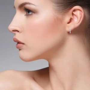 Platinum Diamond Hoop Bali Earrings for Women JL PT E DH RD 109   Jewelove.US