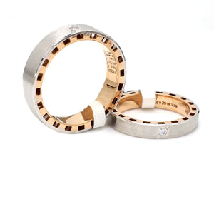 Designer Diamond Platinum Rose Gold Couple Rings JL PT 1135   Jewelove.US