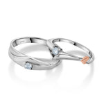 Load image into Gallery viewer, Platinum Love Bands with Rose Gold &amp; Diamonds JL PT 1076  Both-SI-IJ Jewelove.US
