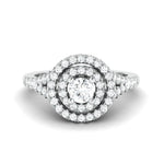 Load image into Gallery viewer, 25-Pointer Double Halo Platinum Solitaire Engagement Ring for Women JL PT 978
