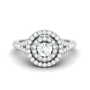 25-Pointer Double Halo Platinum Solitaire Engagement Ring for Women JL PT 978   Jewelove.US