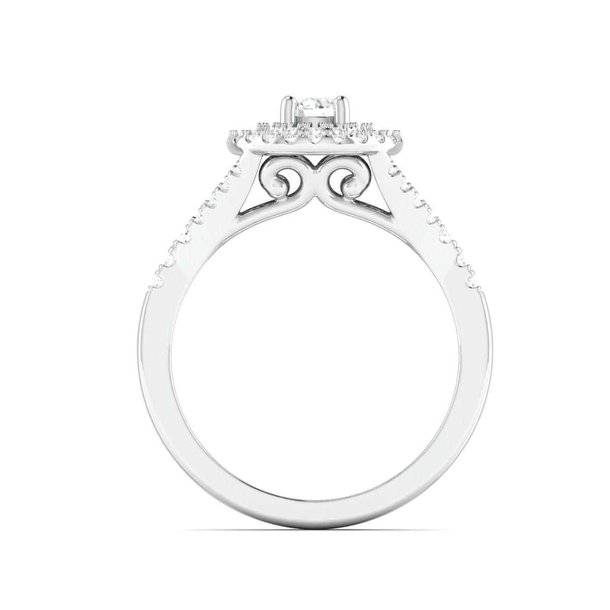 25-Pointer Double Halo Platinum Solitaire Engagement Ring for Women JL PT 978   Jewelove.US