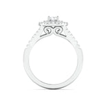Load image into Gallery viewer, 25-Pointer Double Halo Platinum Solitaire Engagement Ring for Women JL PT 978
