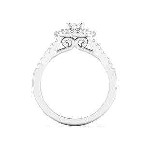 25-Pointer Double Halo Platinum Solitaire Engagement Ring for Women JL PT 978