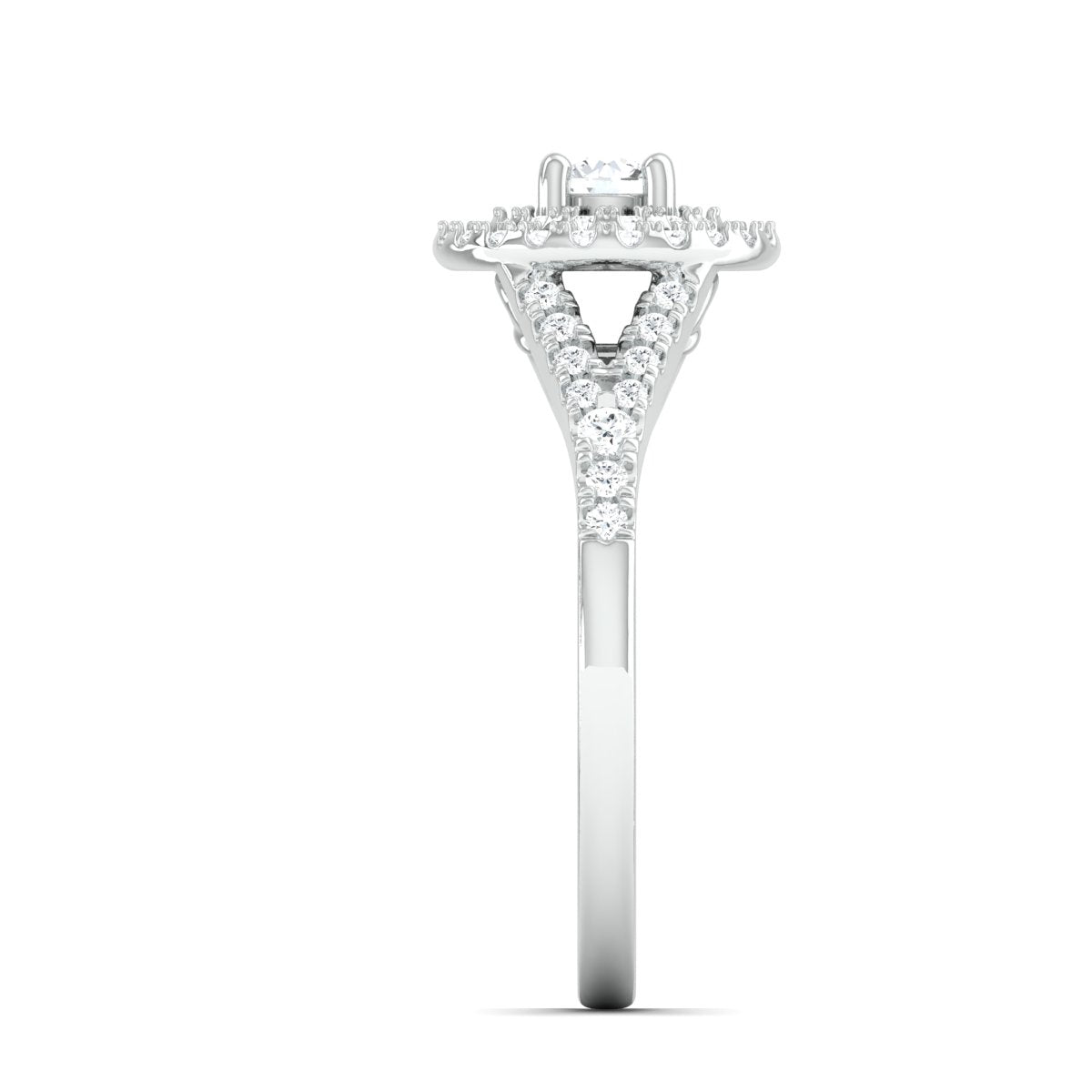 25-Pointer Double Halo Platinum Solitaire Engagement Ring for Women JL PT 978