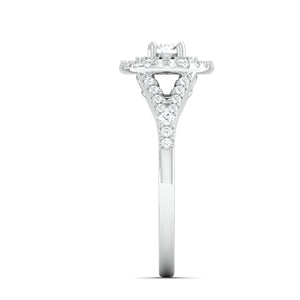25-Pointer Double Halo Platinum Solitaire Engagement Ring for Women JL PT 978