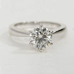 Load image into Gallery viewer, 0.70 / 0.80 Carats Classic 6 Prong Tapered Platinum Solitaire Ring JL PT 17   Jewelove.US
