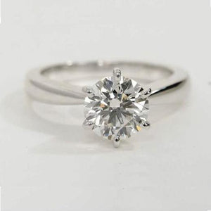 0.70 / 0.80 Carats Classic 6 Prong Tapered Platinum Solitaire Ring JL PT 17   Jewelove.US