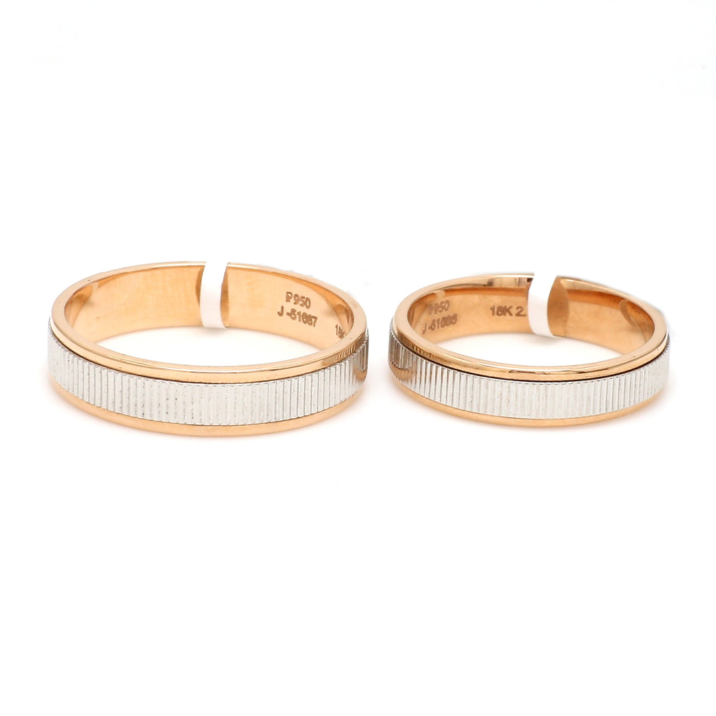 Designer Platinum & Rose Gold Couple Rings JL PT 1136  Both Jewelove.US