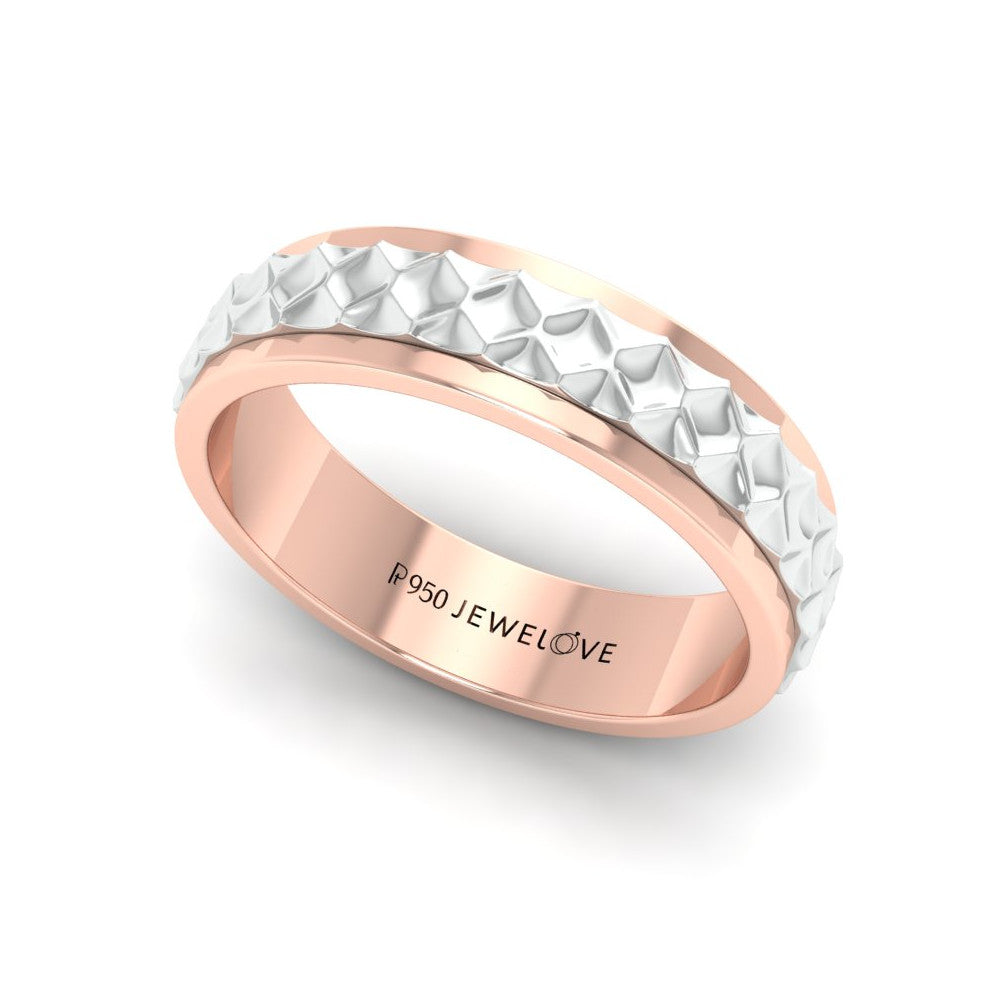 Designer Platinum & Rose Gold Couple Rings JL PT 1113