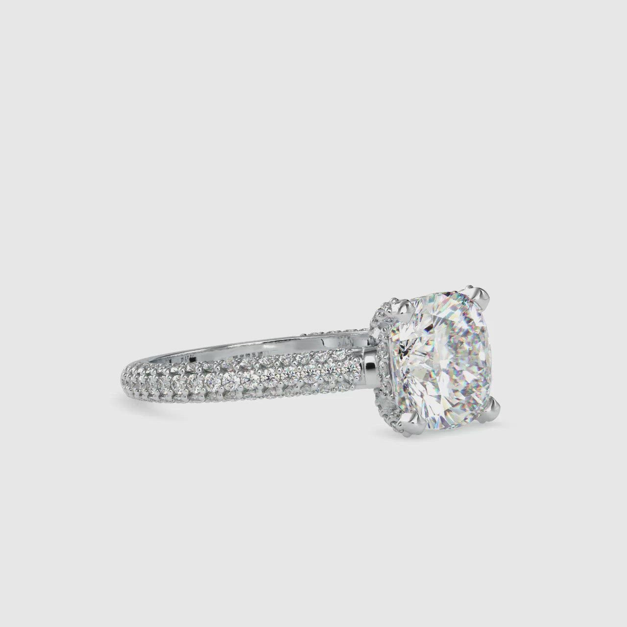 0.70cts. Cushion Cut Solitaire Platinum Diamond Engagement Ring JL PT 0103