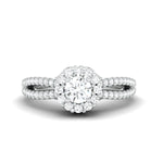 Load image into Gallery viewer, Designer 30-Pointer Platinum Halo Solitaire Ring with Split Shank JL PT 976   Jewelove.US
