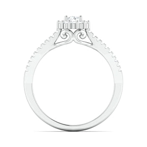 Designer 30-Pointer Platinum Halo Solitaire Ring with Split Shank JL PT 976