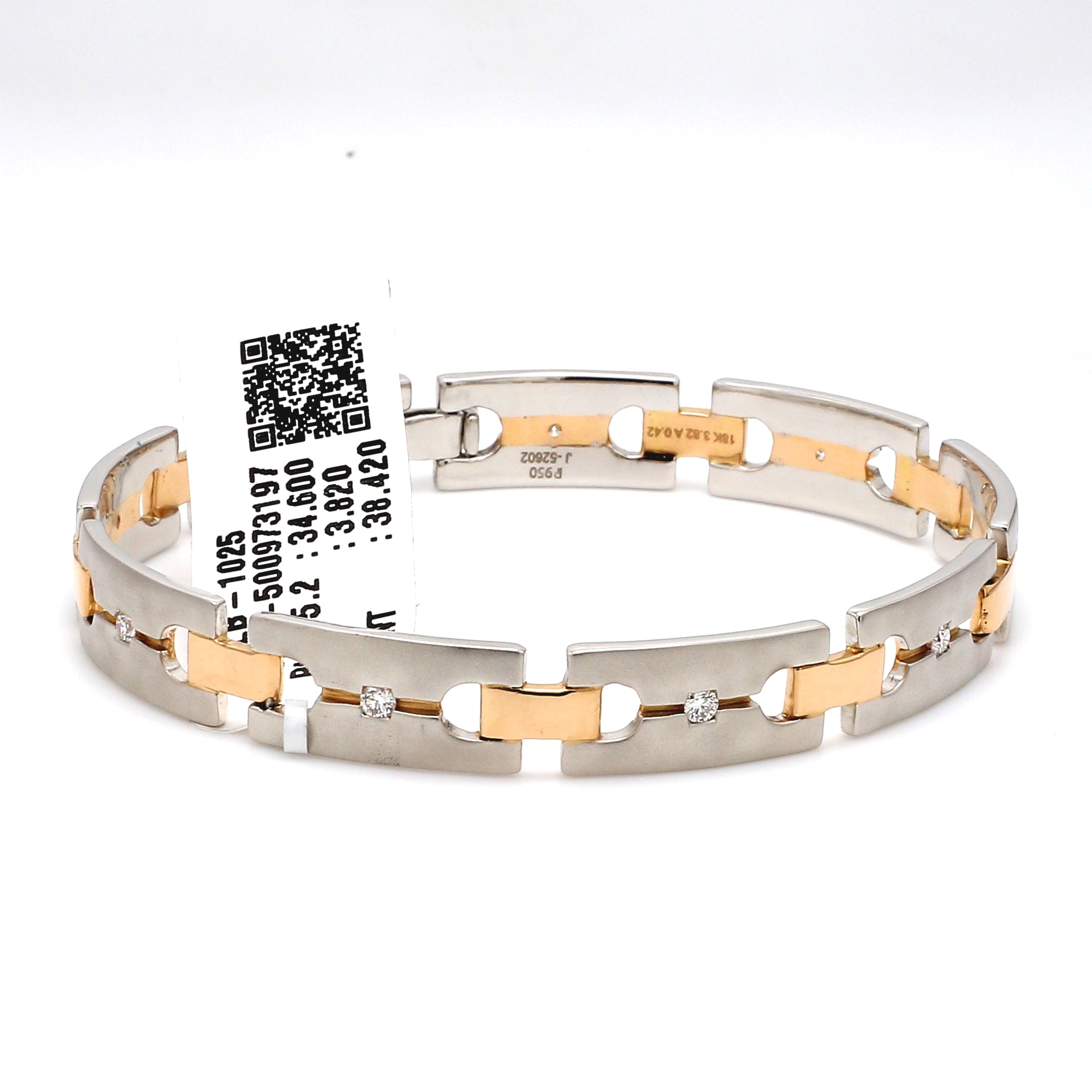 Platinum Rose Gold Diamond Bracelet JL PTB 856