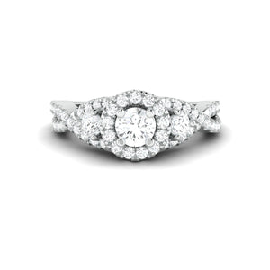 Designer 30-Pointer Platinum Solitaire Ring with Diamonds JL PT 982