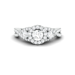 Designer 30-Pointer Platinum Solitaire Ring with Diamonds JL PT 982   Jewelove.US