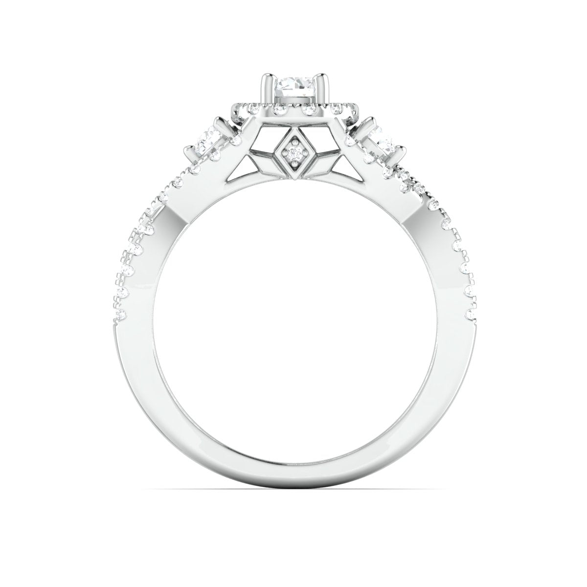Designer 30-Pointer Platinum Solitaire Ring with Diamonds JL PT 982   Jewelove.US