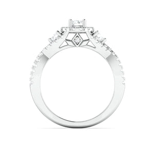 Designer 30-Pointer Platinum Solitaire Ring with Diamonds JL PT 982