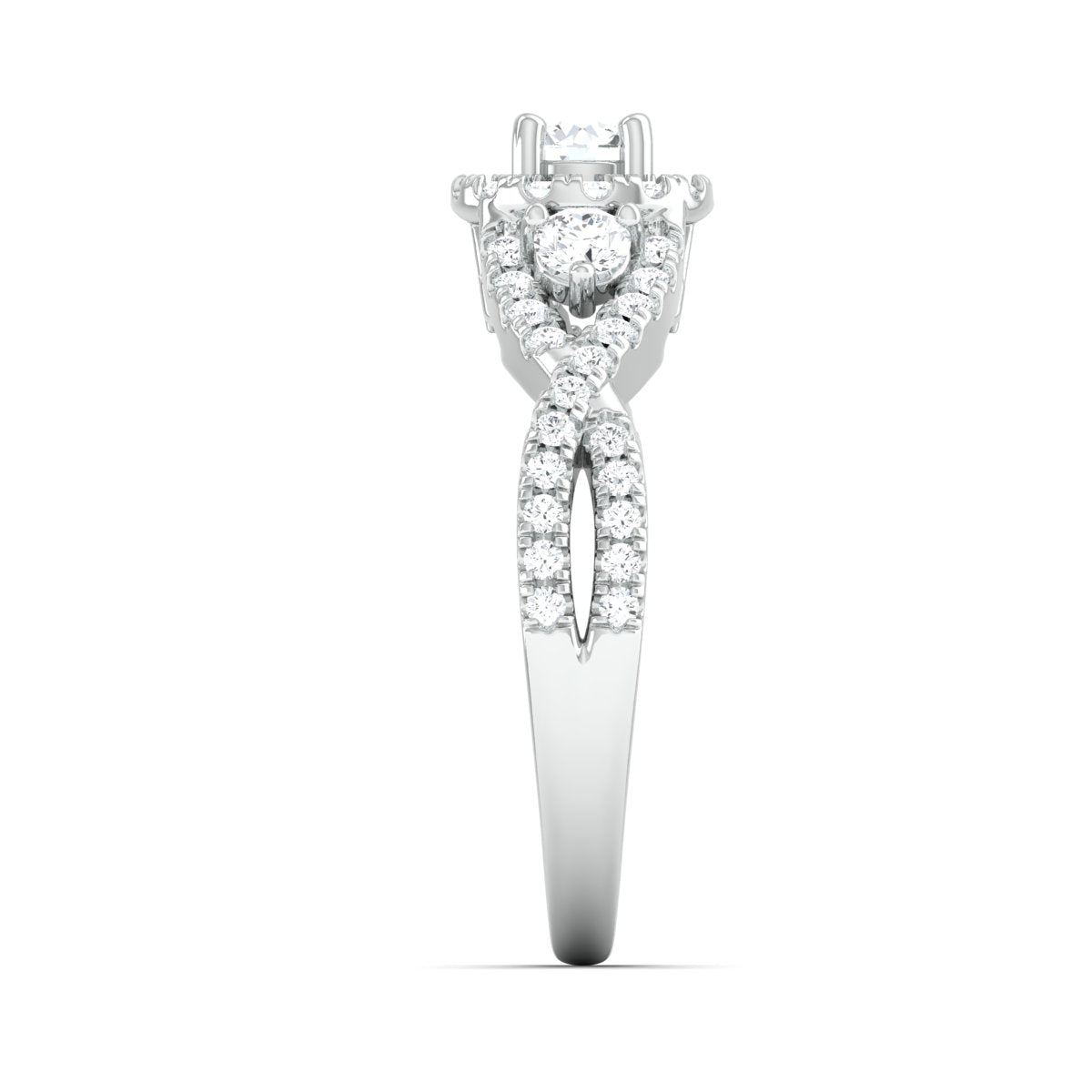 Designer 30-Pointer Platinum Solitaire Ring with Diamonds JL PT 982