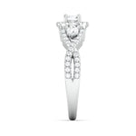 Load image into Gallery viewer, Designer 30-Pointer Platinum Solitaire Ring with Diamonds JL PT 982
