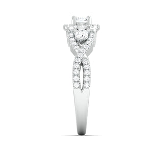 Designer 30-Pointer Platinum Solitaire Ring with Diamonds JL PT 982