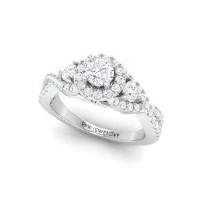 Designer 30-Pointer Platinum Solitaire Ring with Diamonds JL PT 982