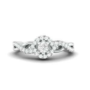 Designer 0.25 cts. Solitaire Platinum Ring with Diamond Accents JL PT 975   Jewelove.US