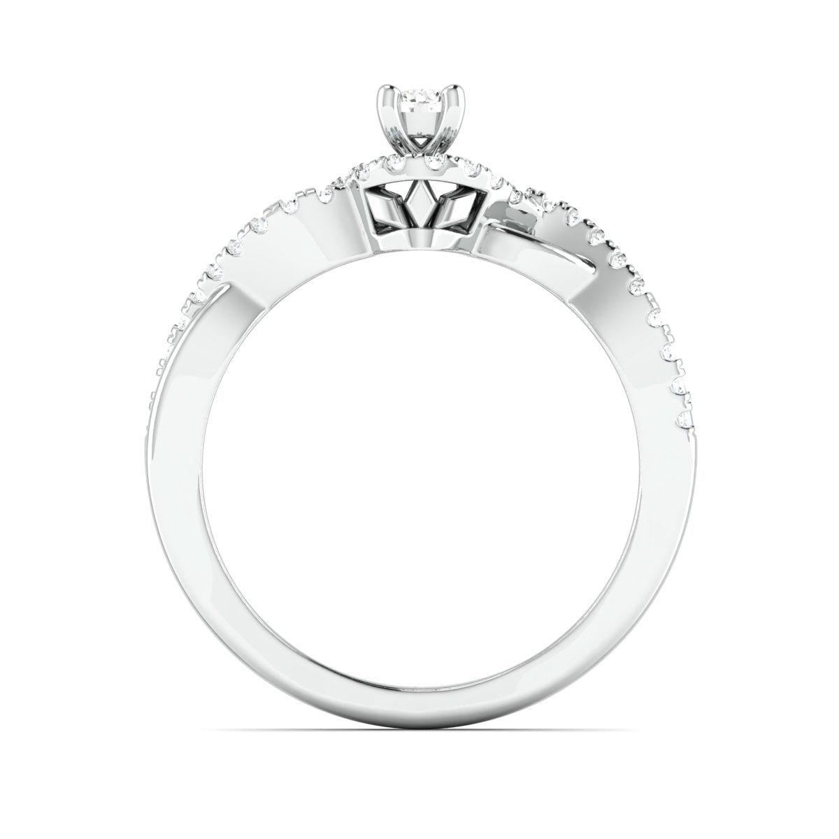 Designer 0.25 cts. Solitaire Platinum Ring with Diamond Accents JL PT 975   Jewelove.US