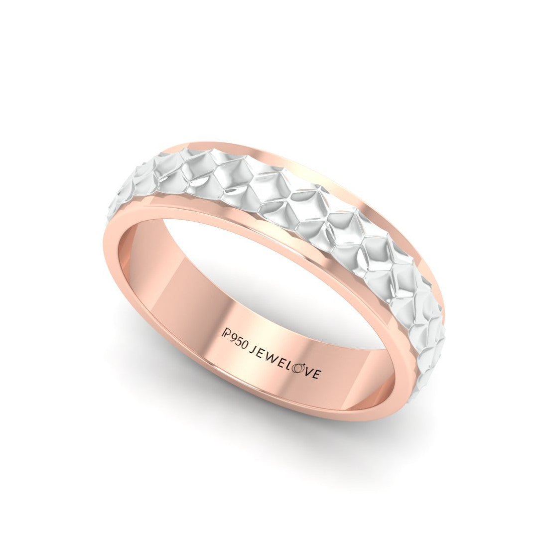 Designer Platinum & Rose Gold Couple Rings JL PT 1113   Jewelove.US