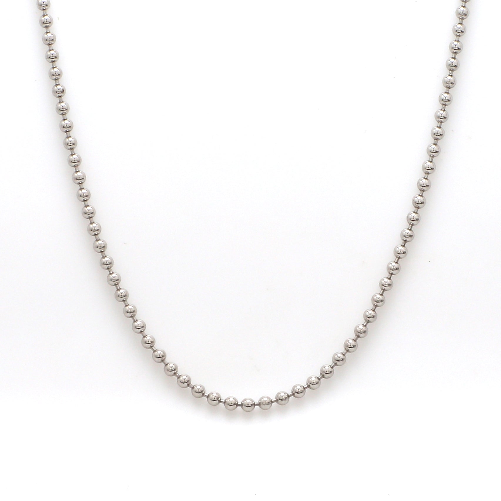 2mm Diamond Cut Balls Japanese Platinum Chain for Women JL PT CH 1147   Jewelove.US