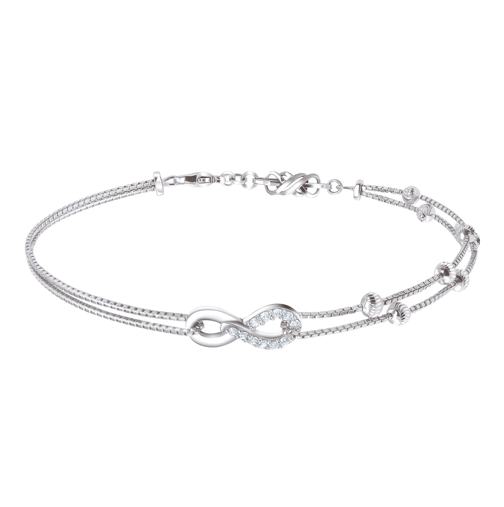 Evara Platinum Diamond Bracelet for Women JL PTB 796  VVS-GH Jewelove.US