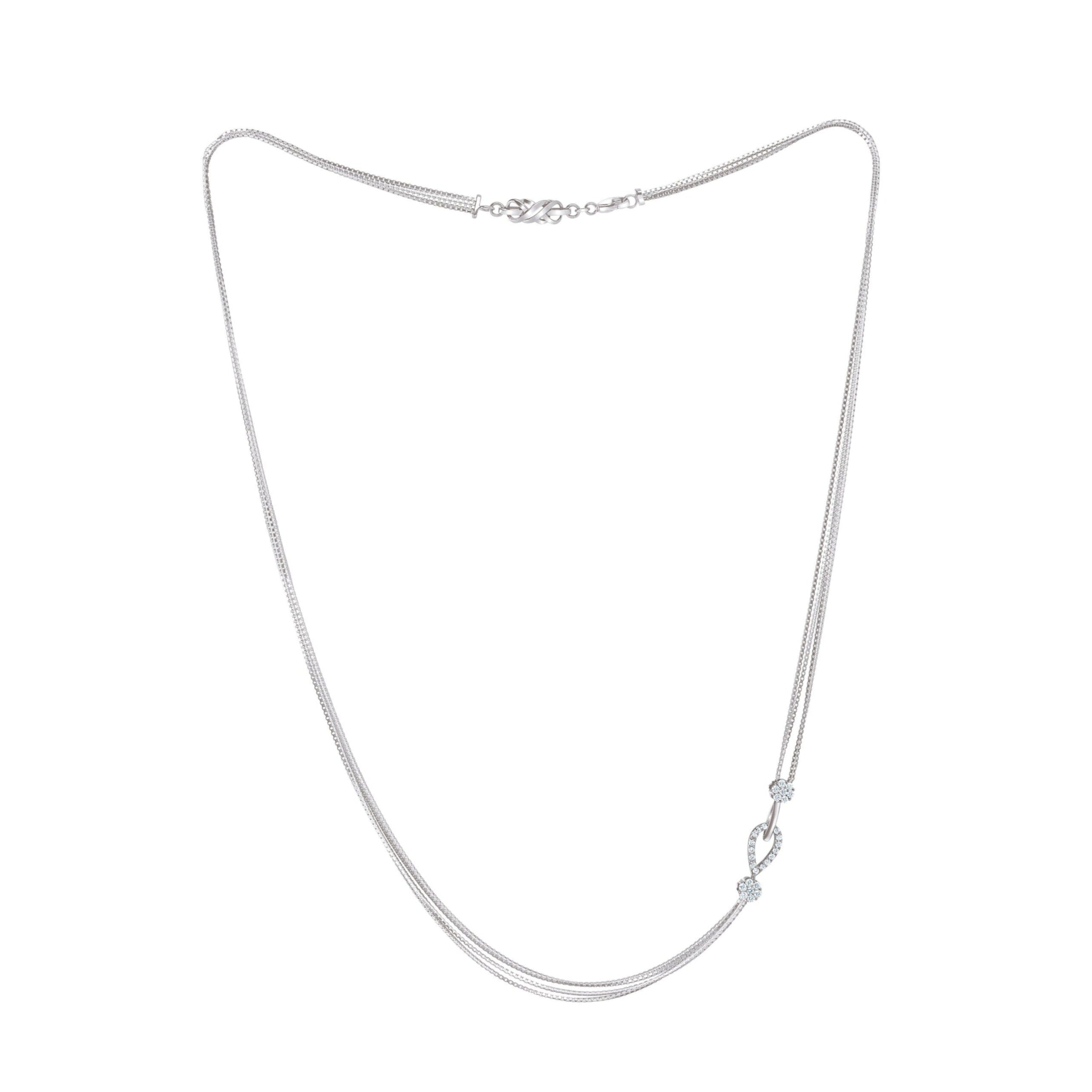 Platinum Chain with Small Diamond Brooch for Women JL PT CH 993   Jewelove.US