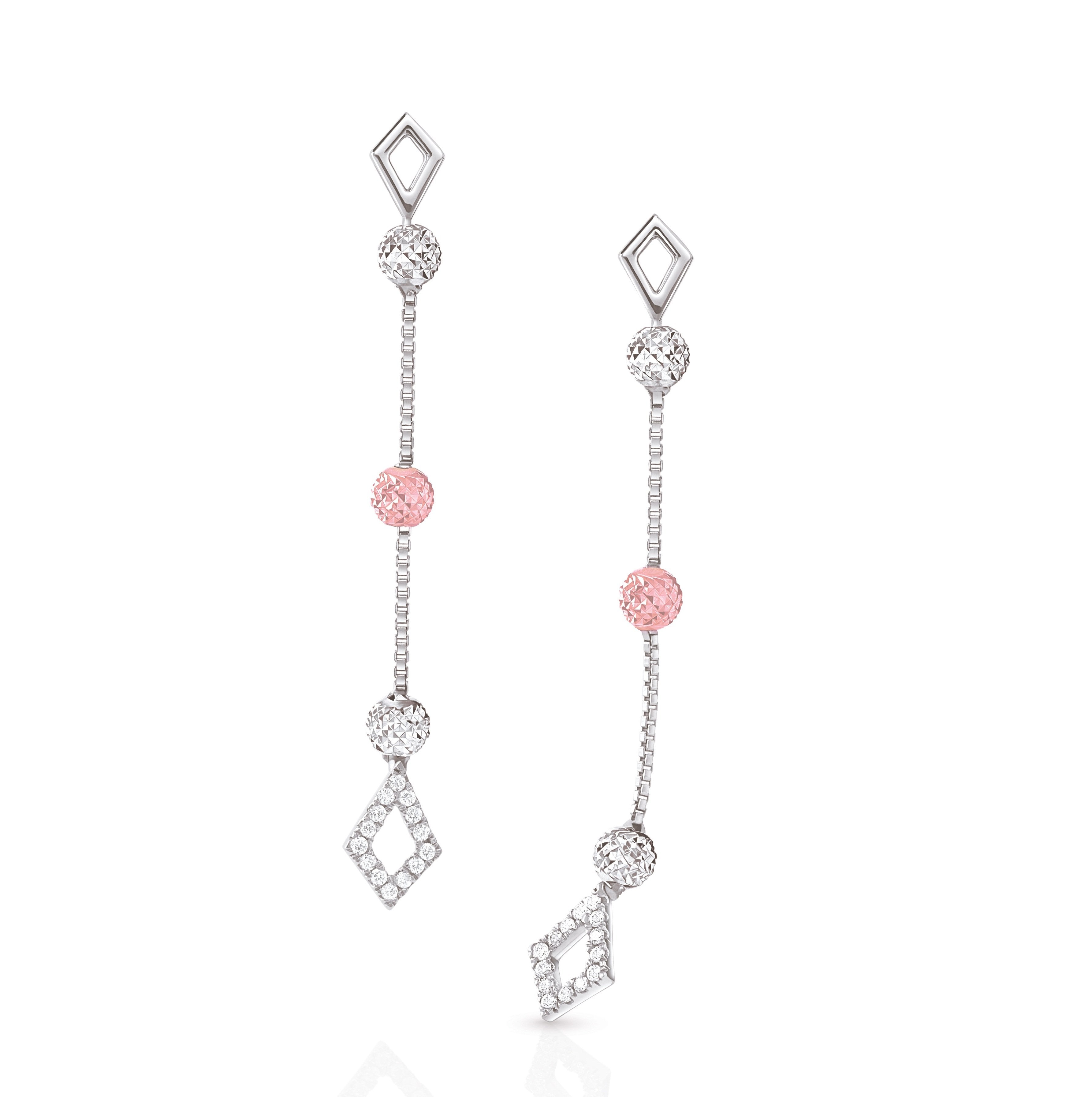 Platinum & Rose Gold Necklace with Diamonds for Women JL PT N 181  Earrings-only Jewelove.US