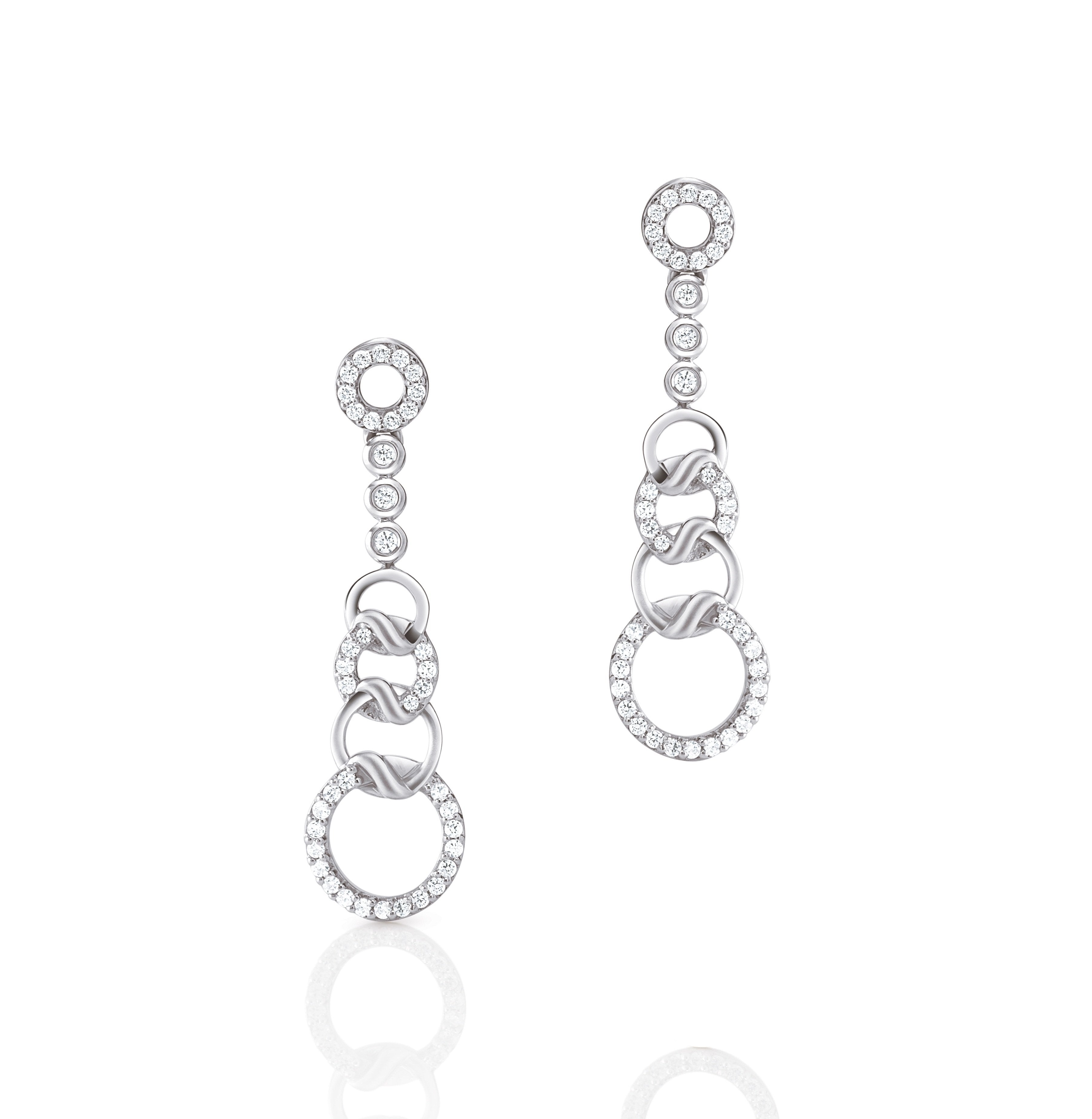 Platinum Evara Diamond Necklace Earrings Set JL PT N 180