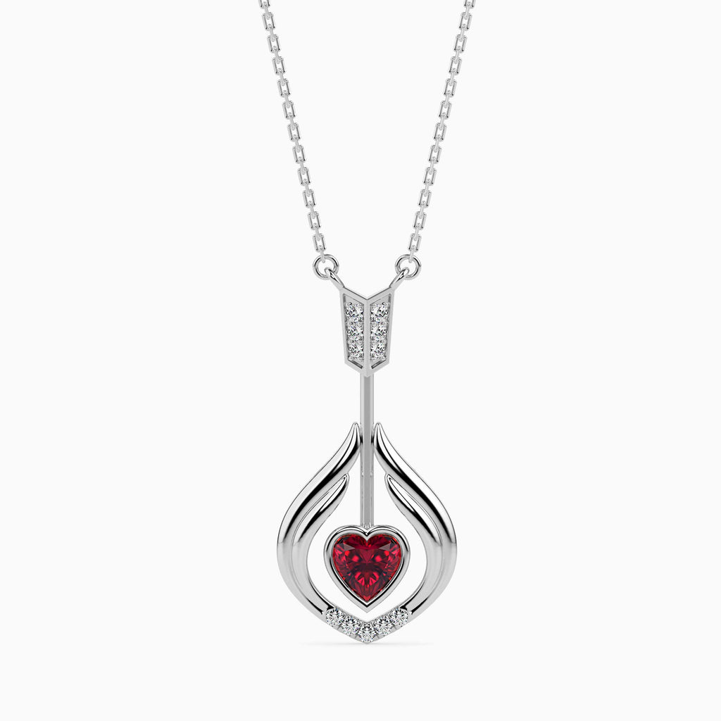 Platinum Heart Ruby Pendant with Diamond for Women JL PT P 18005  VVS-GH Jewelove.US