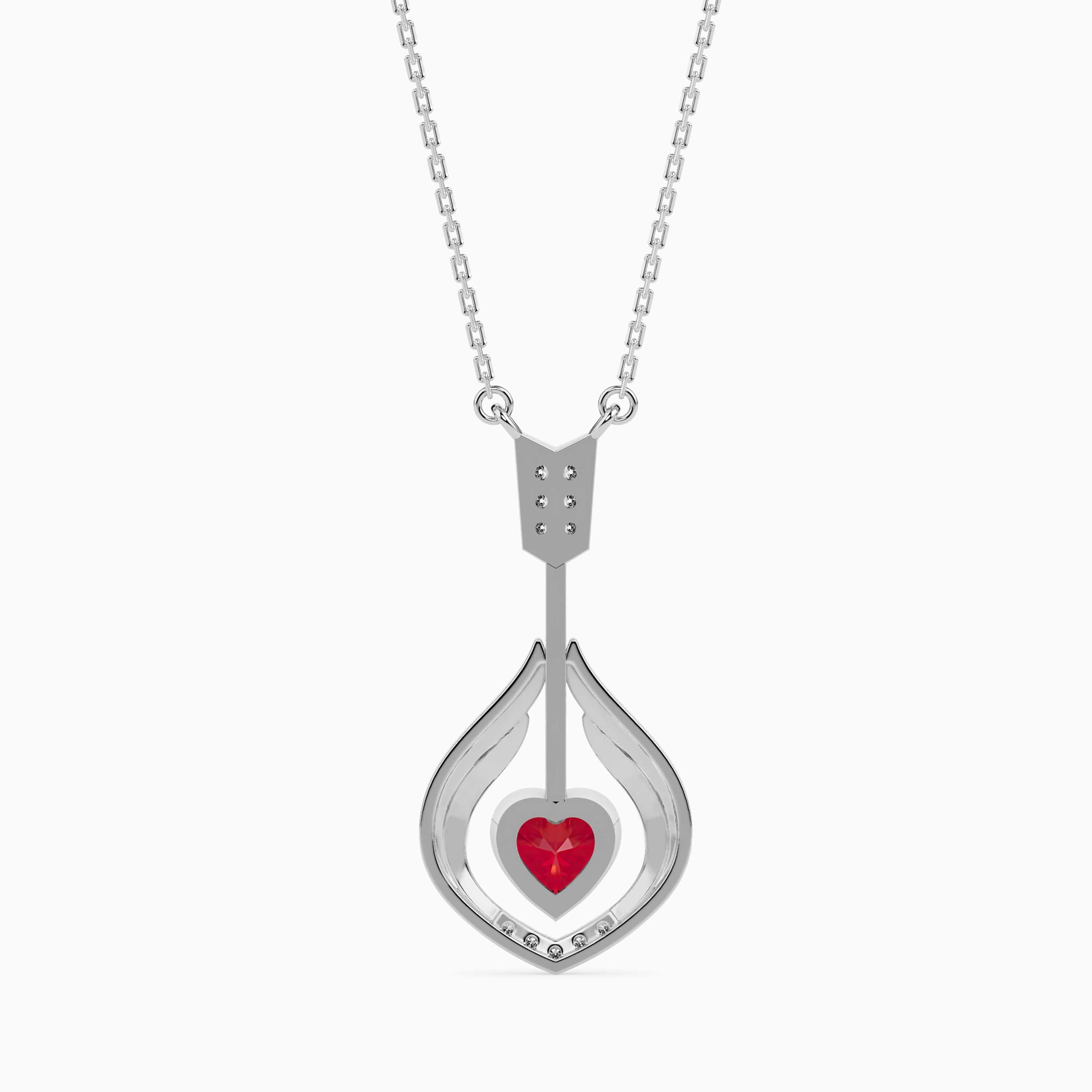 Platinum Heart Ruby Pendant with Diamond for Women JL PT P 18005   Jewelove.US