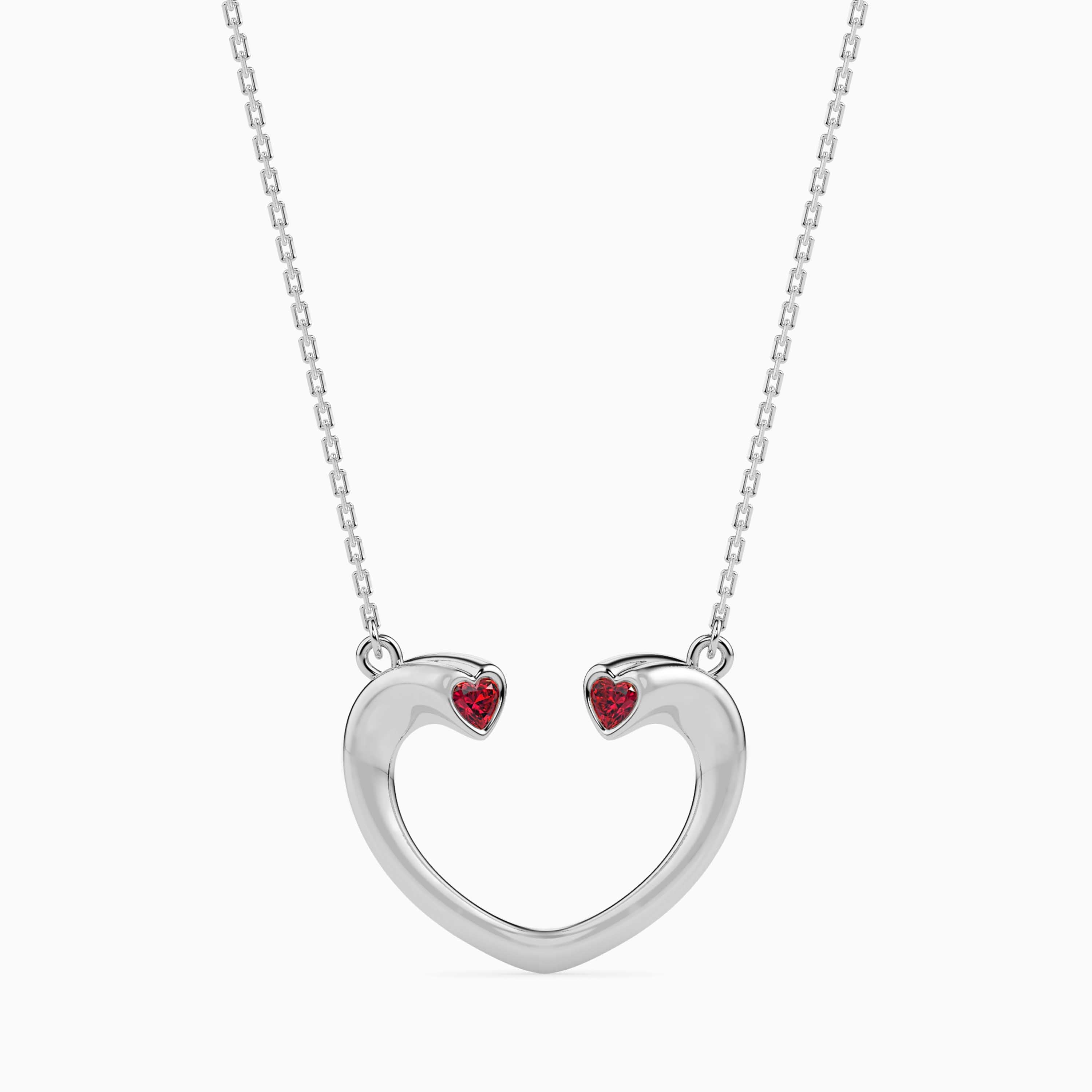 Platinum Heart Ruby Pendant for Women JL PT P 18009   Jewelove.US