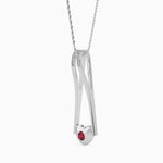 Load image into Gallery viewer, Platinum  Ruby Heart Pendant with Diamond for Women JL PT P 18016   Jewelove.US
