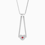 Load image into Gallery viewer, Platinum  Ruby Heart Pendant with Diamond for Women JL PT P 18016   Jewelove.US
