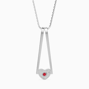 Platinum  Ruby Heart Pendant with Diamond for Women JL PT P 18016   Jewelove.US