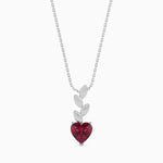 Load image into Gallery viewer, Platinum Ruby Heart Pendant for Women JL PT P 18021   Jewelove.US
