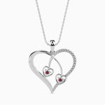 Load image into Gallery viewer, Platinum Ruby Heart Pendant with Diamond for Women JL PT P 18022  VVS-GH Jewelove.US
