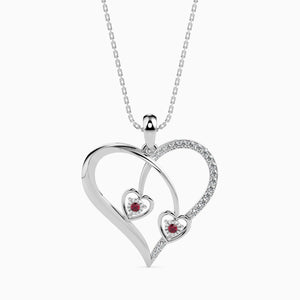 Platinum Ruby Heart Pendant with Diamond for Women JL PT P 18022  VVS-GH Jewelove.US