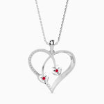 Load image into Gallery viewer, Platinum Ruby Heart Pendant with Diamond for Women JL PT P 18022   Jewelove.US

